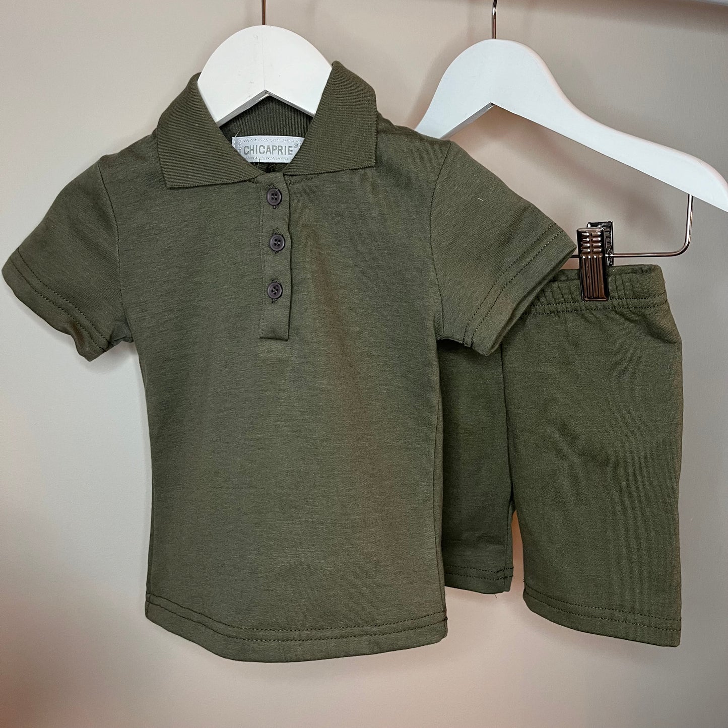 Boys Khaki Two Piece Set