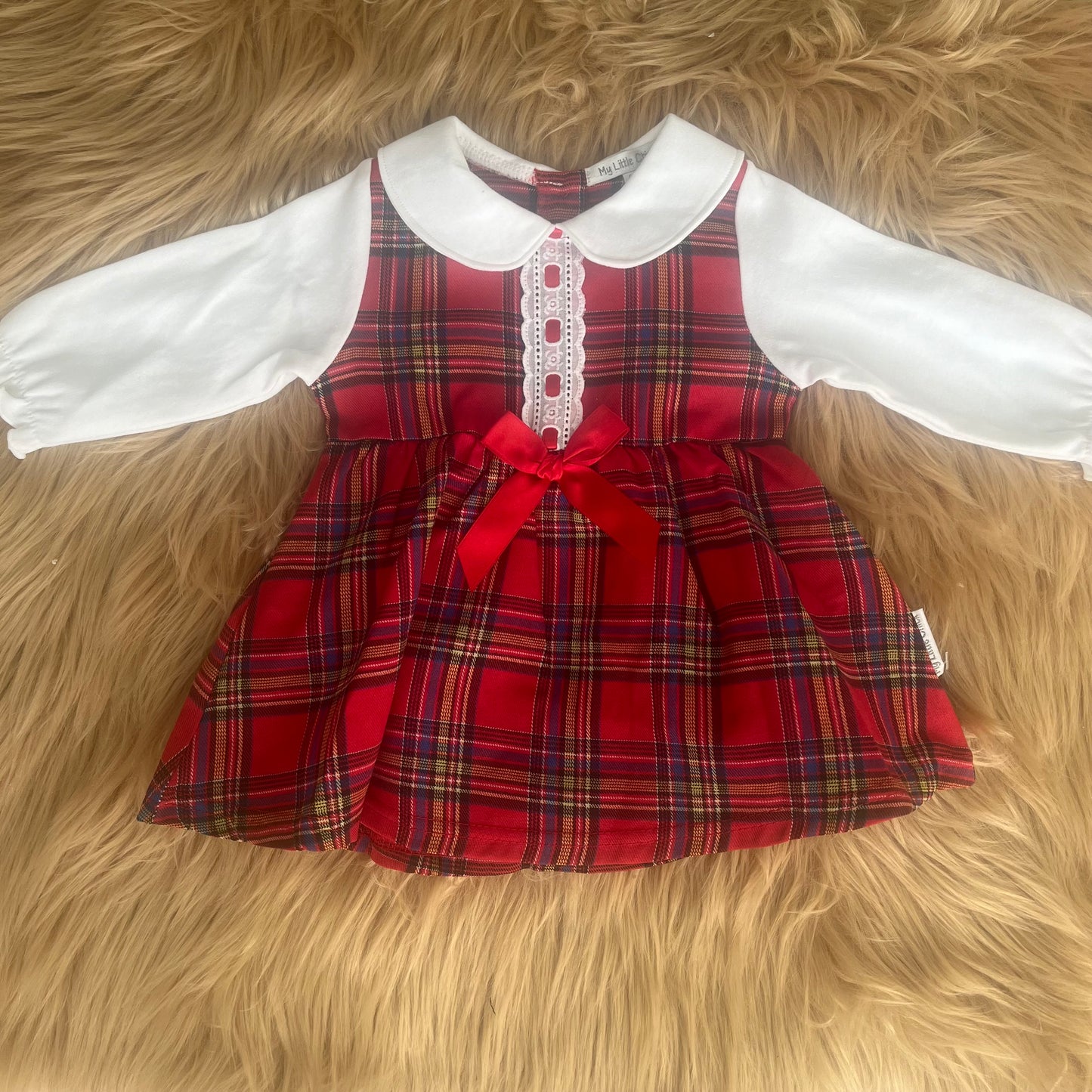 Red Tartan Ribbon Christmas Dress