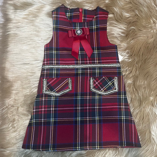 Girls Tartan Pinafore Dress