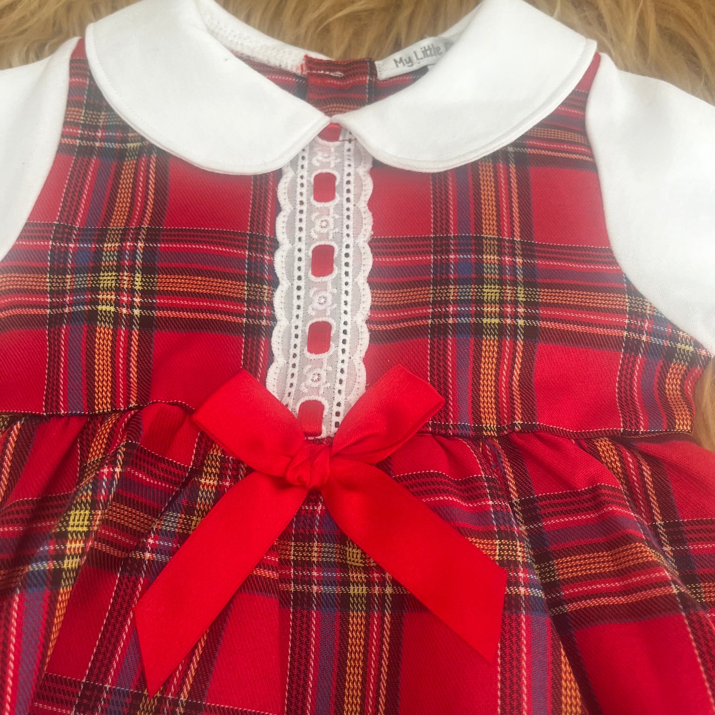 Red Tartan Ribbon Christmas Dress