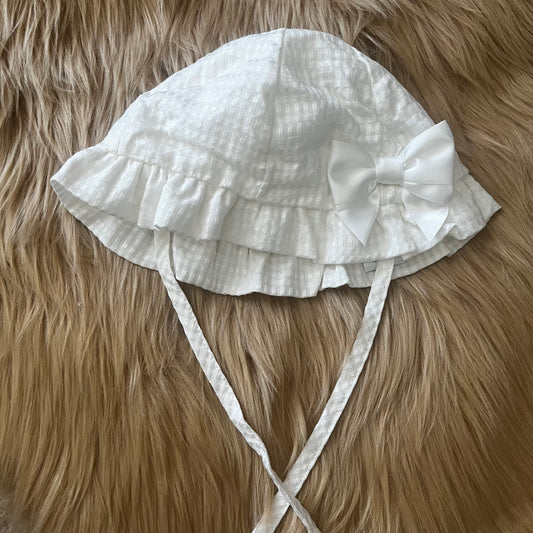 White Bow Summer Hat