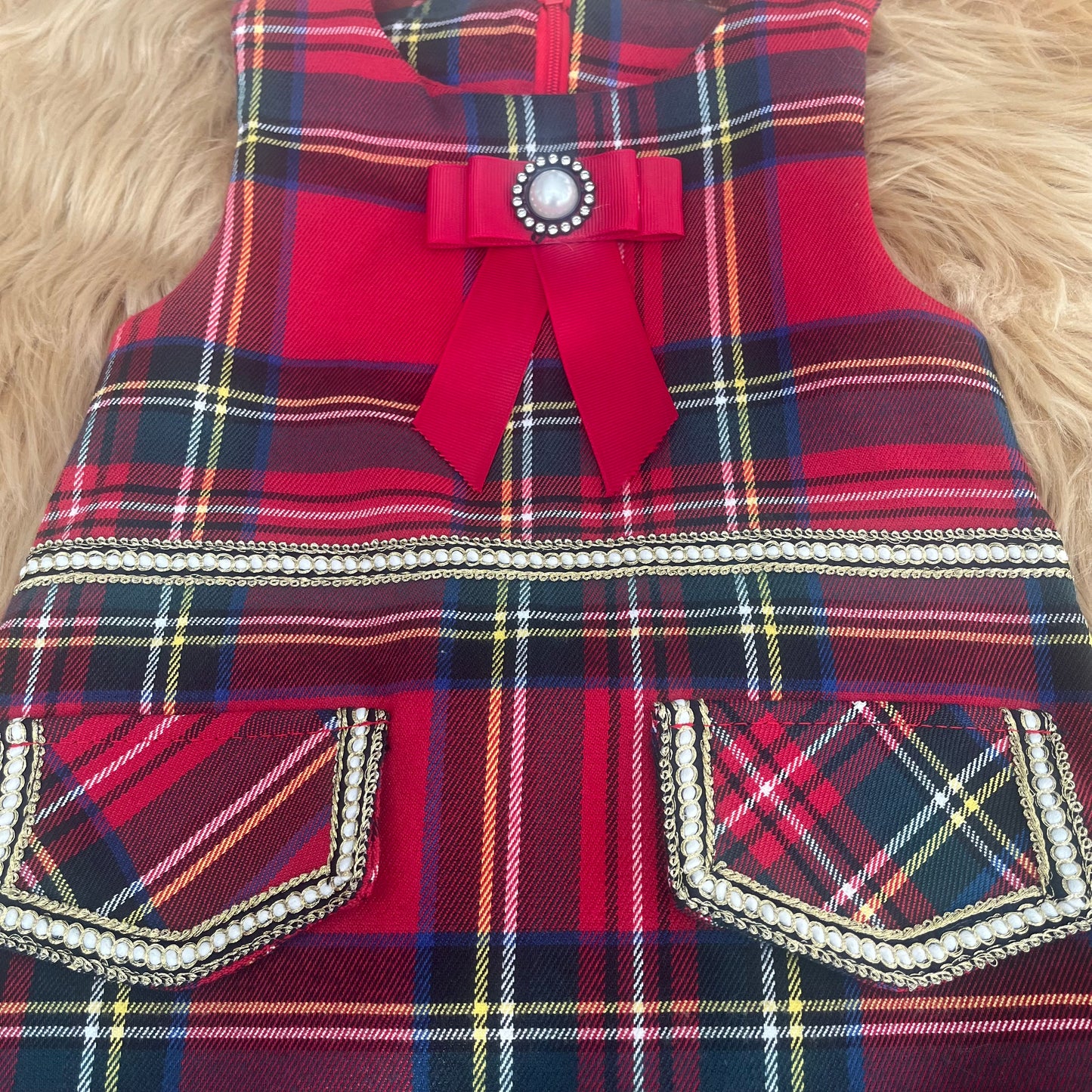 Girls Tartan Pinafore Dress